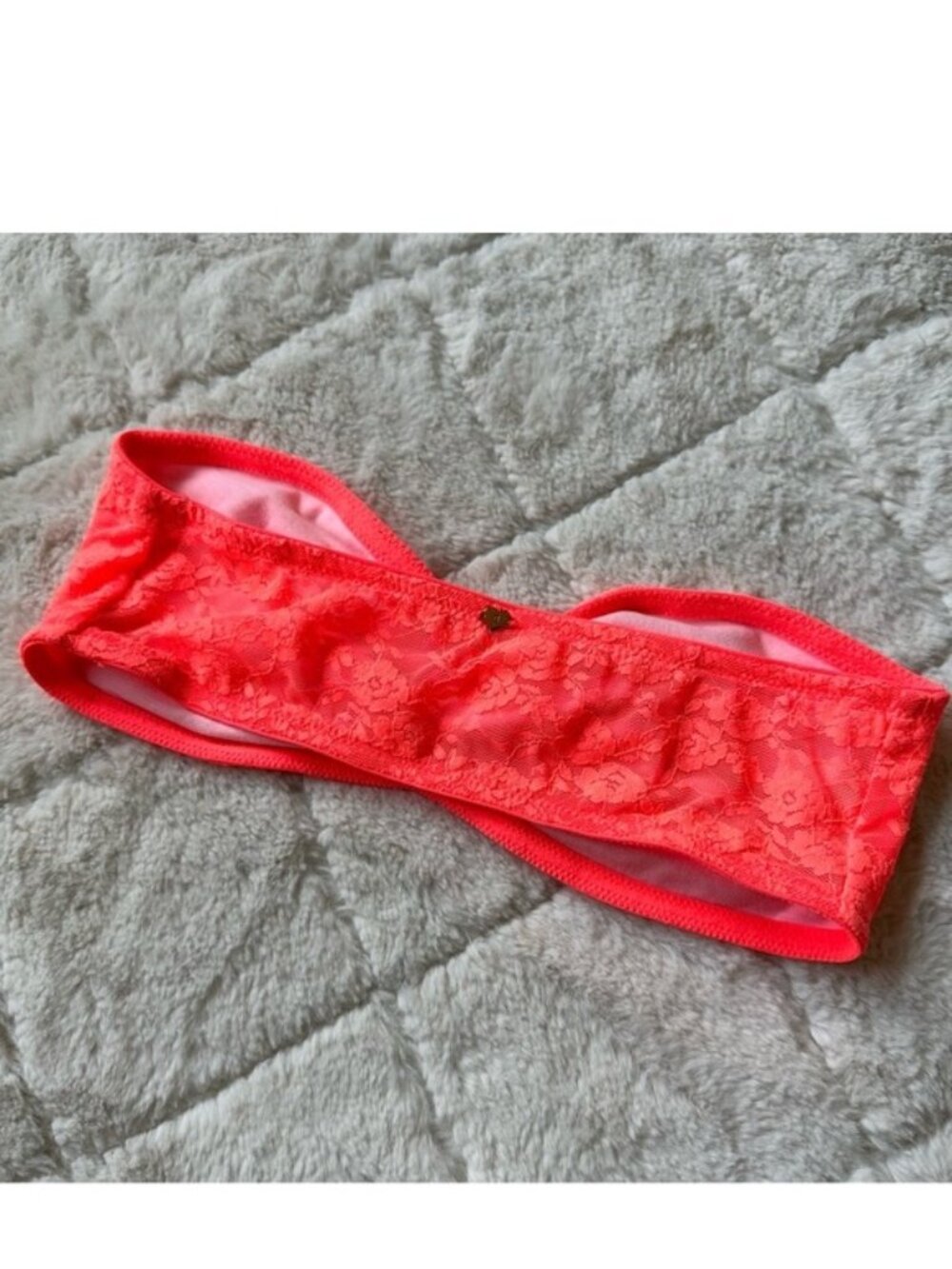 Victoria Secret PINK | Coral Lined Lace Bralette / Bandeau | Size Extra Small - Picture 5 of 15